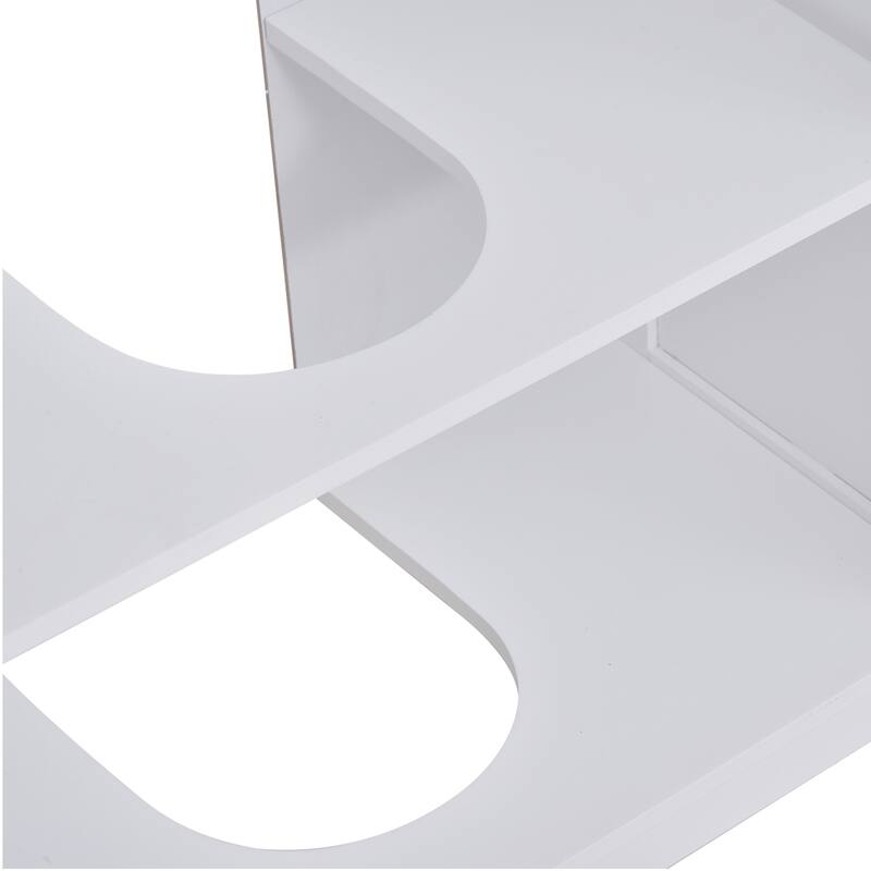 Bathroom Storage Cabinet with U-Shaped Design for Open Sink and Enclosed Storage - 23.5in L