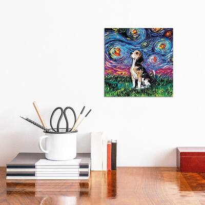 iCanvas "Beagle Night" by Aja Trier Canvas Print