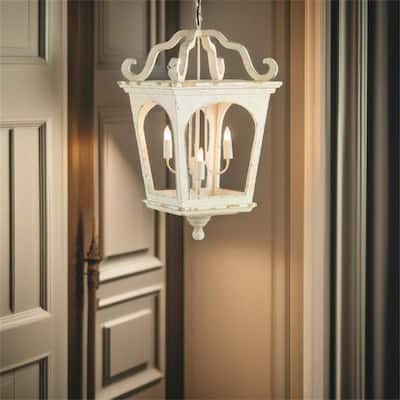 4 - Light Wood Chandelier