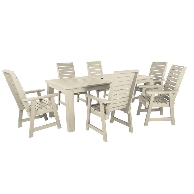 Weatherly 7-Piece Outdoor Dining Height Set - 42" x 84" - Whitewash