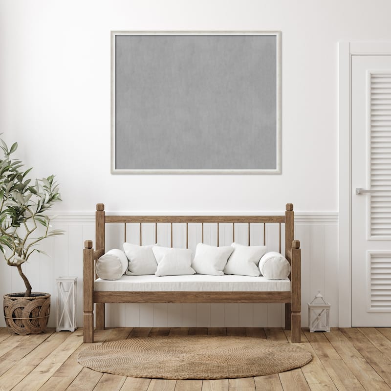 Amanti Art Two Tone Silver Framed Magnetic Board