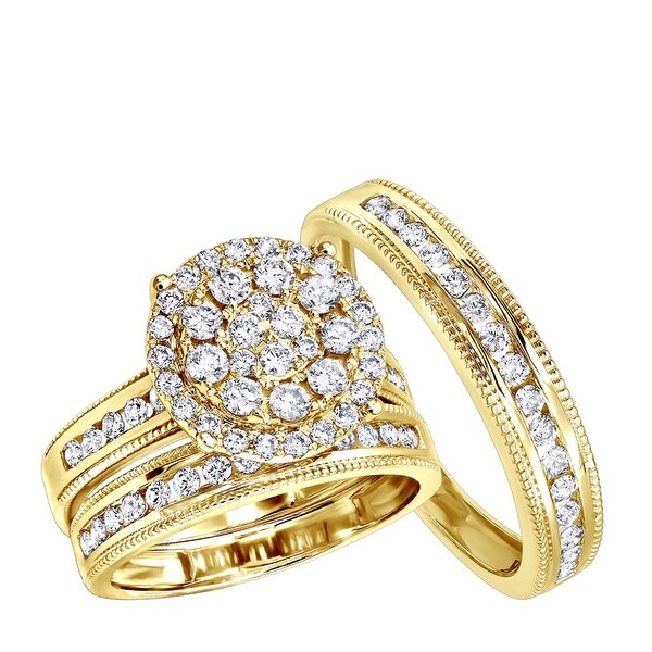 Gold Trio Wedding Ring Sets 2024 favors