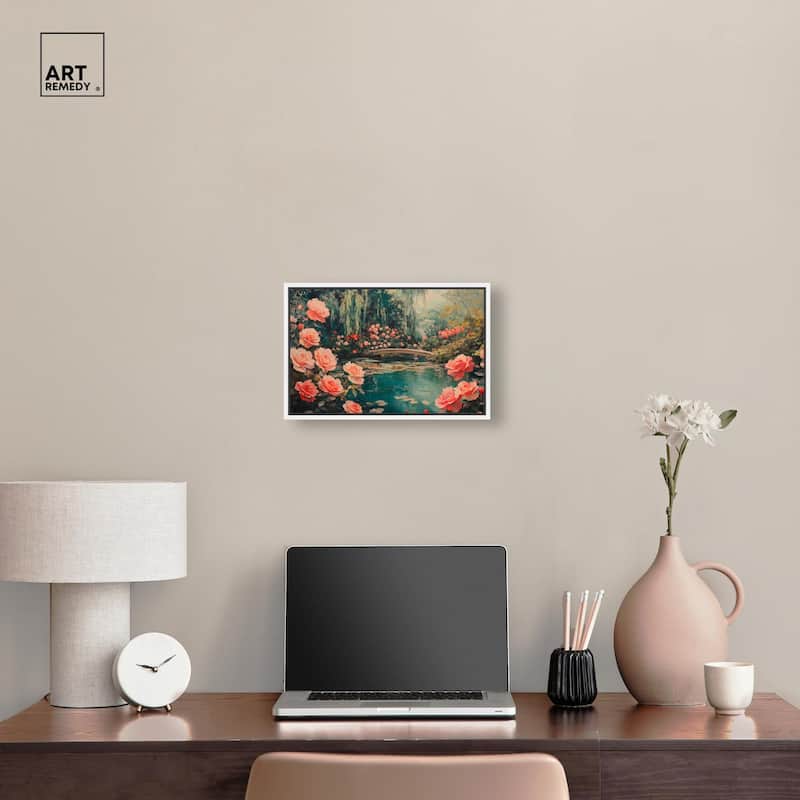 Rose Garden Bridge II Canvas by Art Remedy