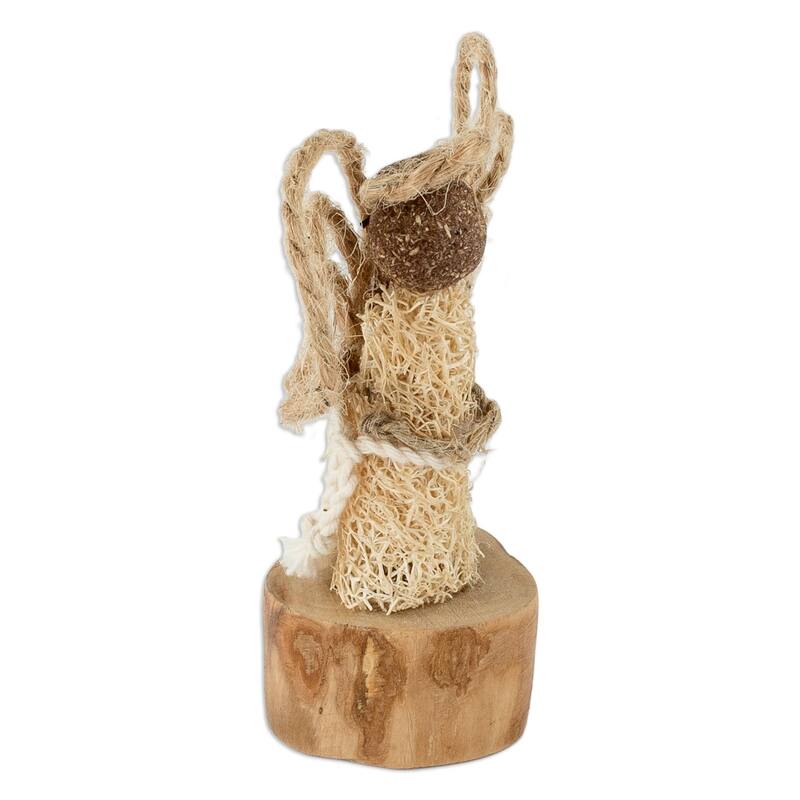 Novica Handmade Earth Angel Natural Fiber Statuette
