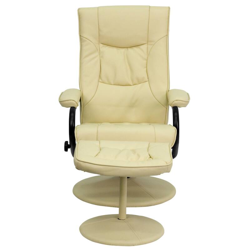 Contemporary Multi-Position Recliner and Ottoman with Wrapped Base
