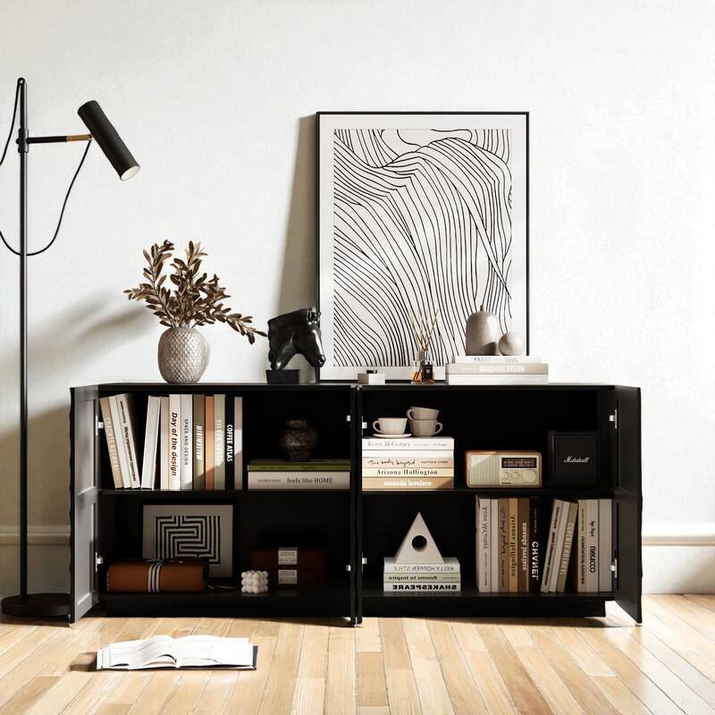 59" Modern Sideboard Buffet Cabinet with 4 Doors, Mid Century Accent Cabinet with Storage for Dining Room or Entryway