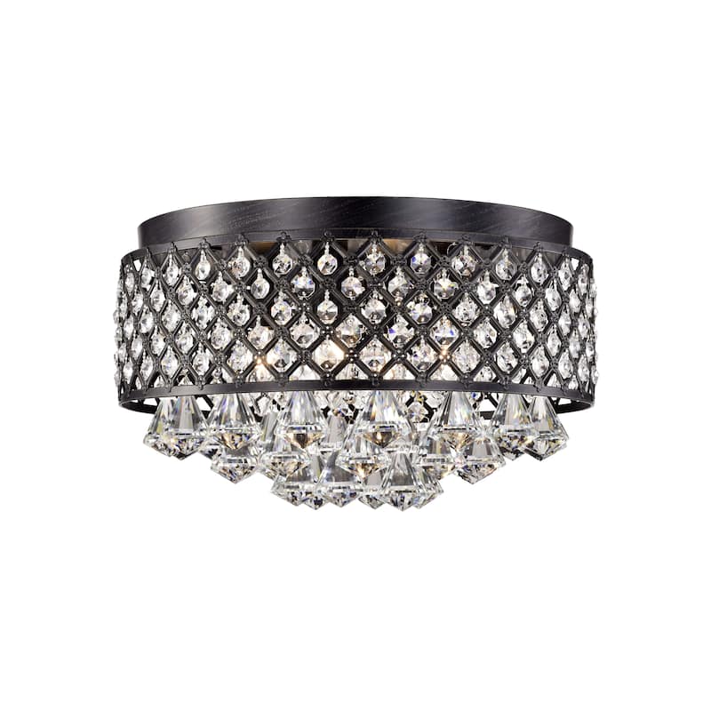 Silver Orchid Taylor 4-light Antique Black Flush Mount Chandelier