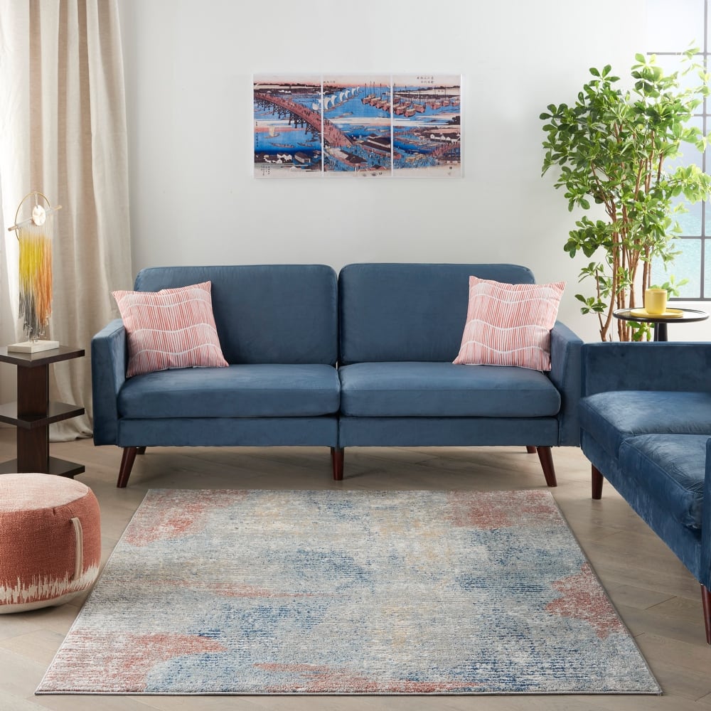 Nourison Concerto Abstract Distressed Ivory Multicolor Area Rug