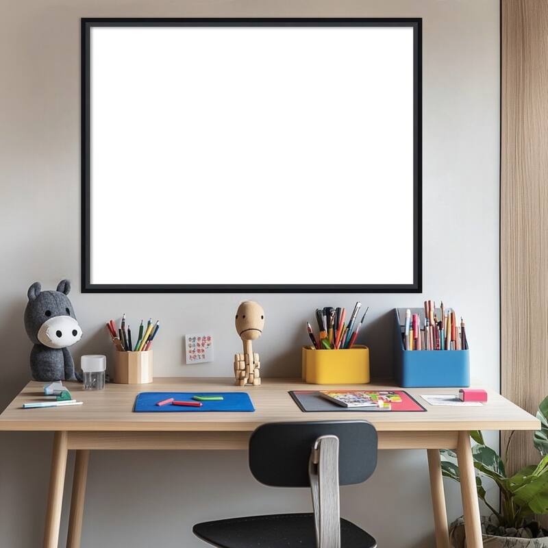 Amanti Art Lucie Black Framed Dry Erase Magnetic Board
