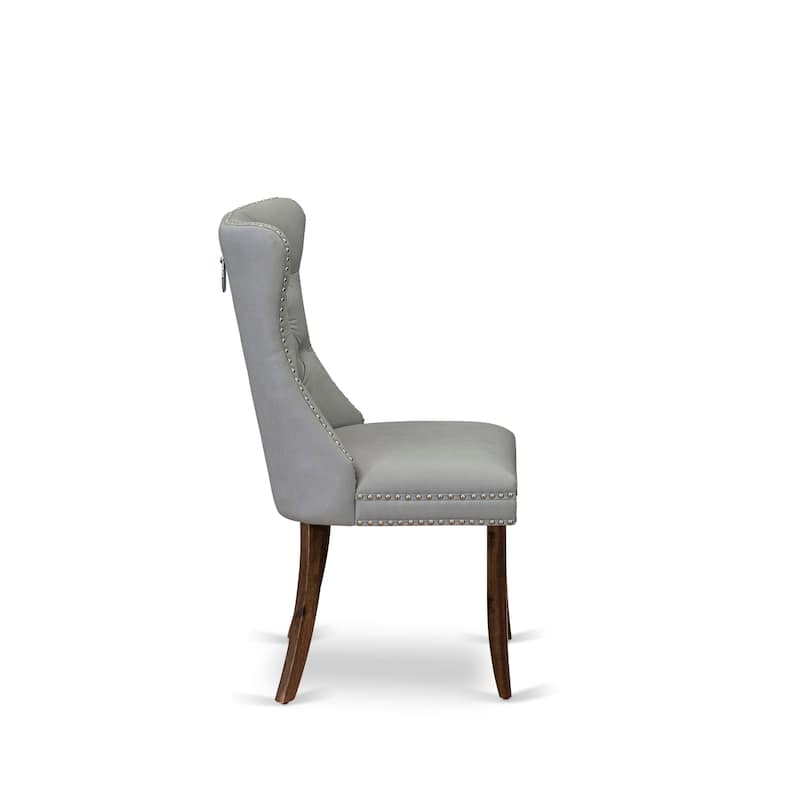 East West Furniture Dining Set Consists of a Square Kitchen Table and Parson Chairs, Antique Walnut (Pieces Options)