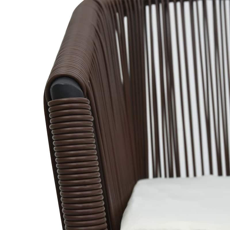 vidaXL Patio Chairs 2 Pcs Wicker Patio Dining Chair with Cushion PE Rattan
