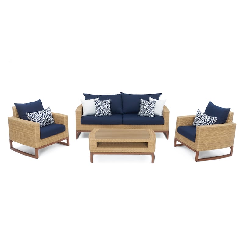 Milea 4 Piece Sunbrella Outdoor Patio Seating Set