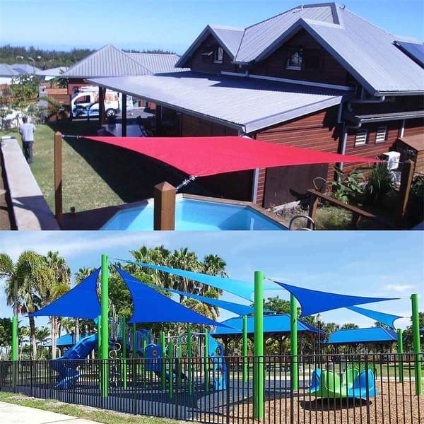 Jneaicn Shade Sail Waterproof Outdoor UV Sun Shade Sail Triangle Cream 6/'5/'/'x 6/'5/'/' x 6/'5/'/' Protection Cool Party Beach Leisure Garden Accept Customization