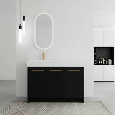 48 Inch Freestanding Bathroom Vanity with Resin Sink, With Soft Closing Door