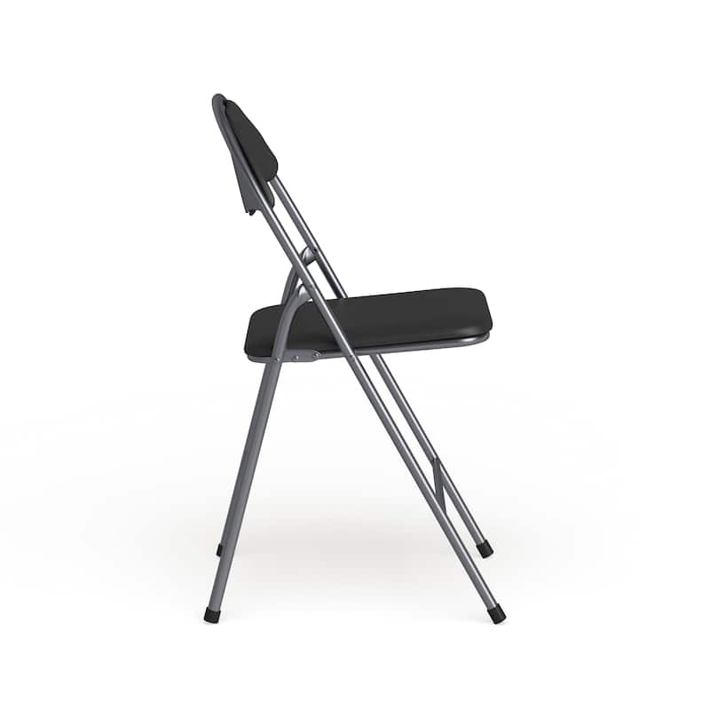 2 Pack 300 lb. Capacity Vinyl Metal Folding Chair with Carrying Handle