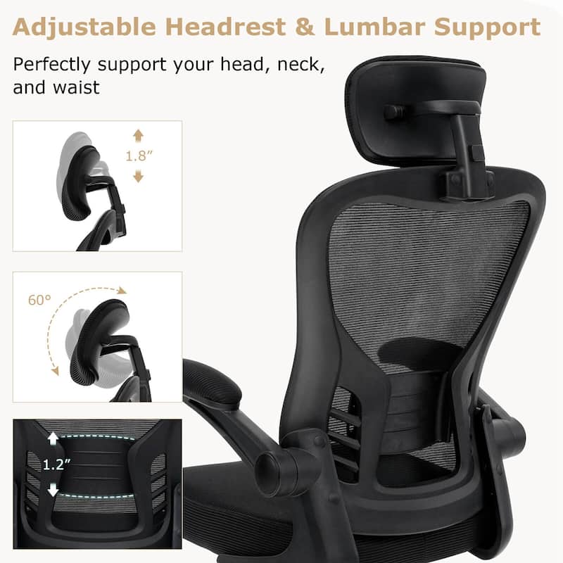 Costway Ergonomic Mesh Office Chair Executive Chair with Adjustable - See Details
