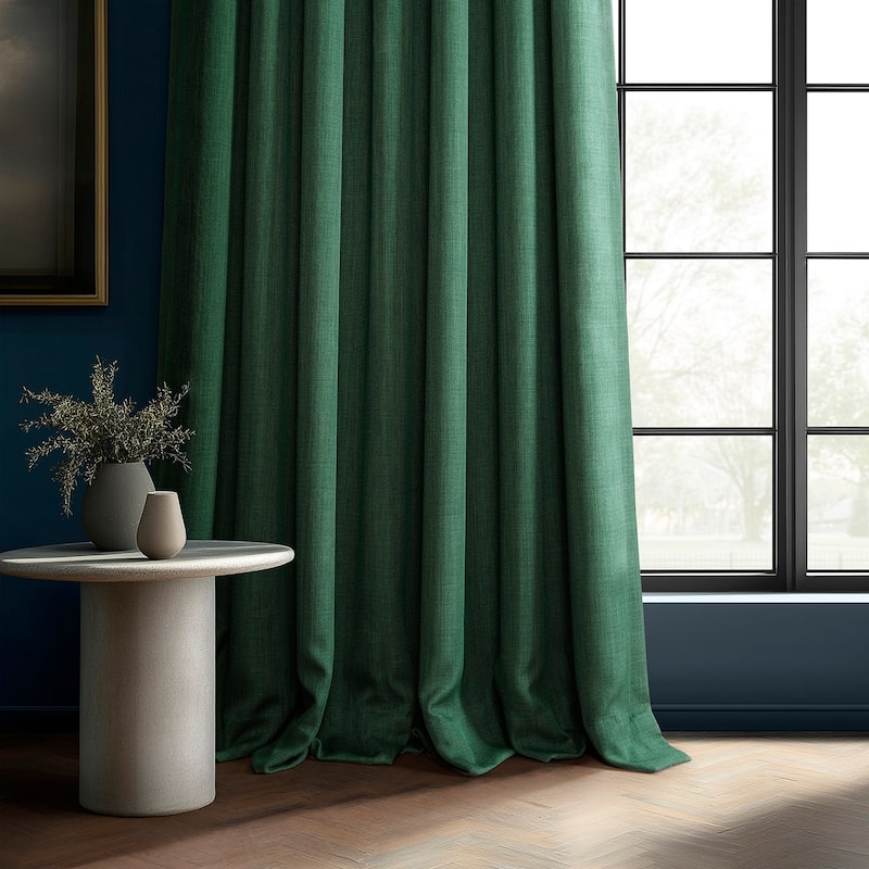 Exclusive Fabrics Faux Linen Room Darkening Curtain (1 Panel)