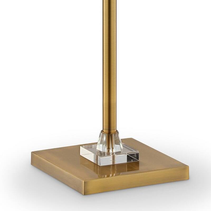Floor Lamp with Crystal Orb and Metal Stalk Support, Gold