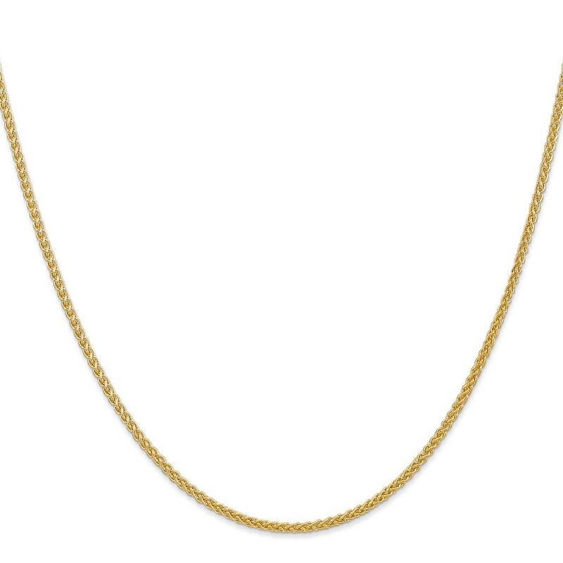 Curata Women's 14k Yellow Gold 2.00mm Wheat Anklet - 10 Inch - Lobster Claw