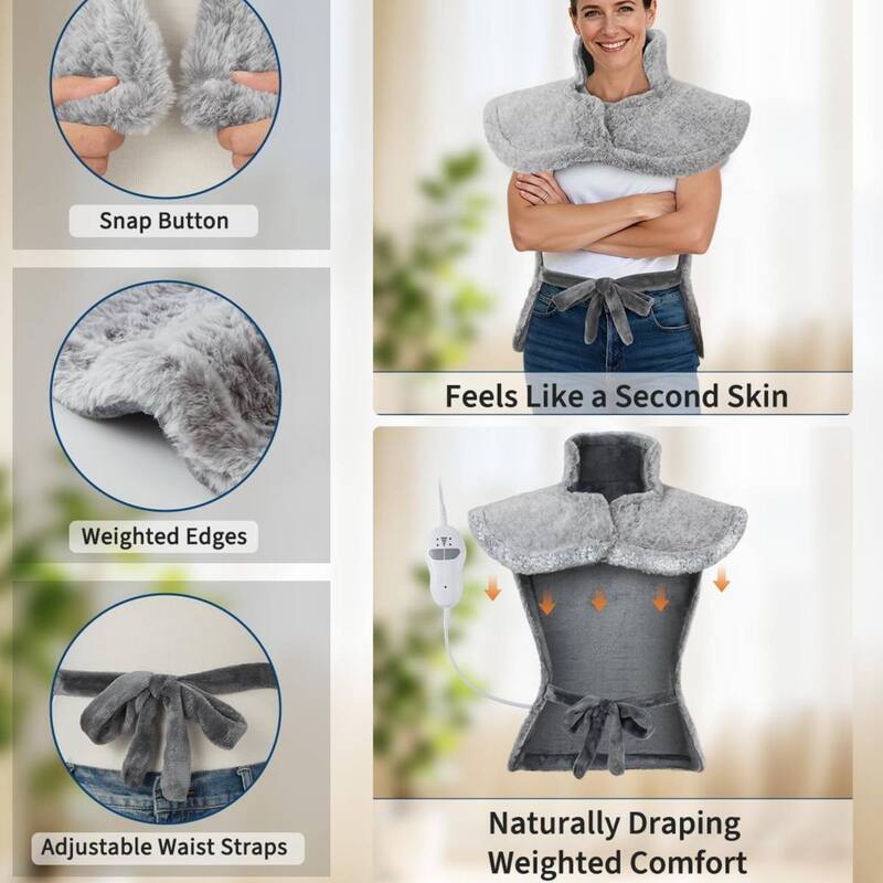 35"x24" Electric 2 Massaging Heating Pad for Back Neck Shoulders Pain Relief, Best Winter Gifts