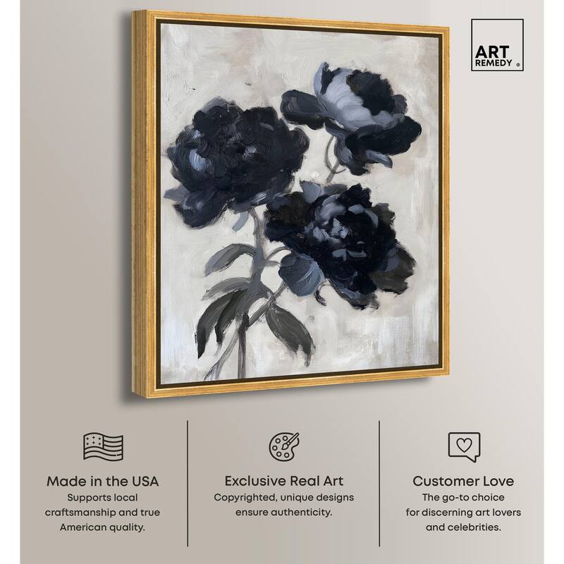 Peonies in Shadow Canvas by Art Remedy