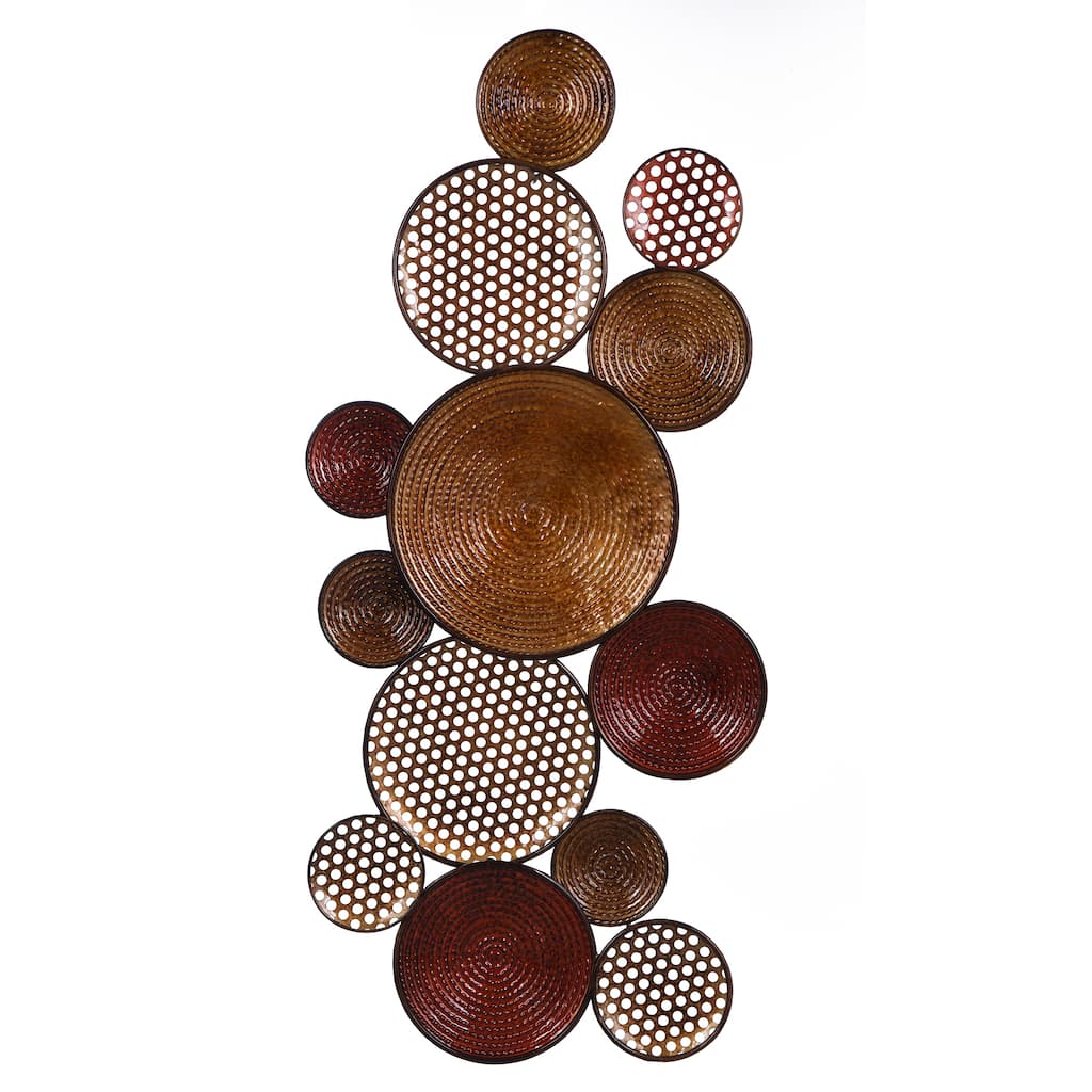 StyleCraft Nobu Circle Metal Wall Art - Copper & Bronze