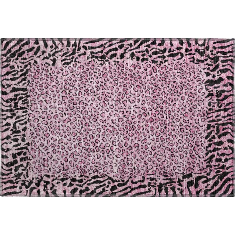 Premium Washable Super Soft Animal Print Border Mayfield Rug
