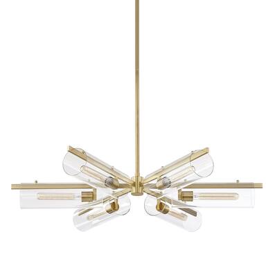 Mitzi by Hudson Valley Lighting Ariel 6-light Aged Brass Chandelier, Clear Glass