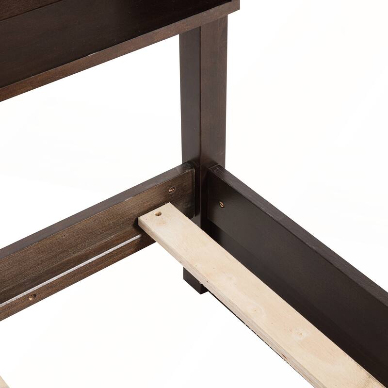 Queen Over Queen Bunk Bed with Built-in Storage Cabinets and Charging Station