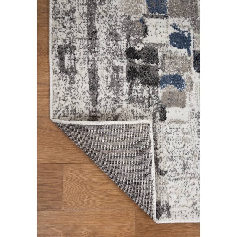 Kriselia Collection Blue/Gray Abstract Area Rug