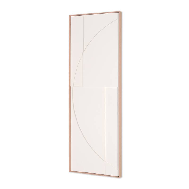 HomeRoots White Geo Brown Shadowbox Wall Art