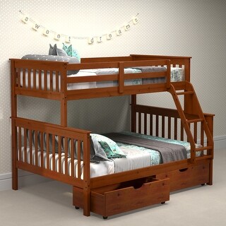 Twin over Full Mission Bunk Bed with Drawers or Twin Trundle - Bed Bath ...