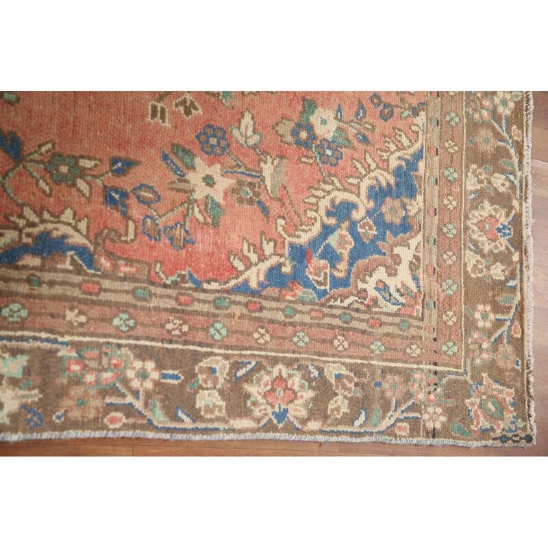 Hand Knotted Oriental 100% Wool Carpet Traditional Floral Pink Hamedan Area Rug - 8' 8'' X 5' 6''