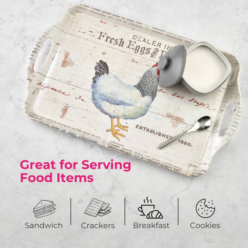 Pimpernel On The Farm Large Melamine Handled Tray - 17.75" x 13"