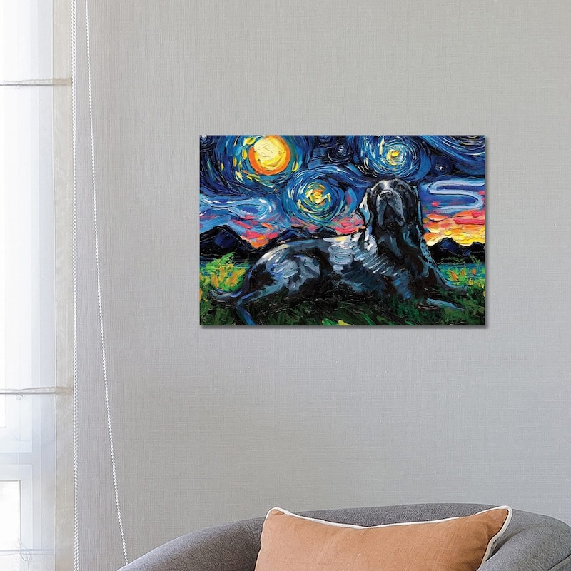 iCanvas "Black Labrador Night III" by Aja Trier Canvas Print - 18x26x1.5