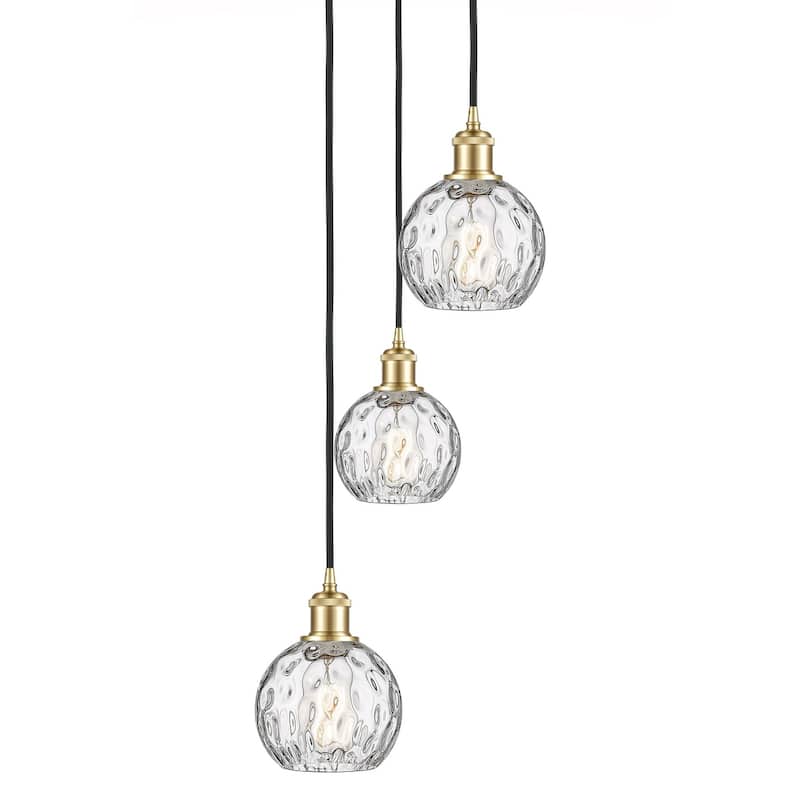 Innovations Lighting 113B-3P-18-13 Athens Pendant Athens 3 Light 13" - Satin Gold / Clear Water Glass