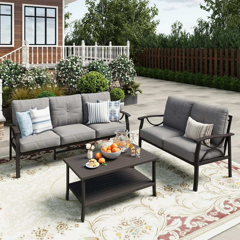 5-Person Patio Conversation Sets with Cushions