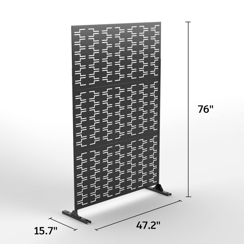 Metal Privacy Screen Panel Free Standing Bricks - 76x47