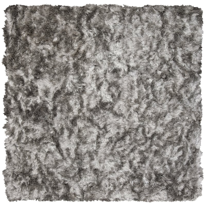 SAFAVIEH Handmade Ocean Shag Lyse Glam 2.5-inch Thick Rug - 6' Square - Silver
