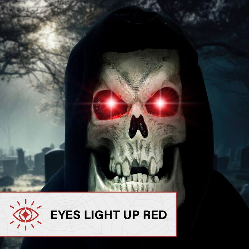 Haunted Hill Farm 8.5-Ft. Tall Motion-Activated Ginormous Reaper, Premium Talking Halloween Animatronic