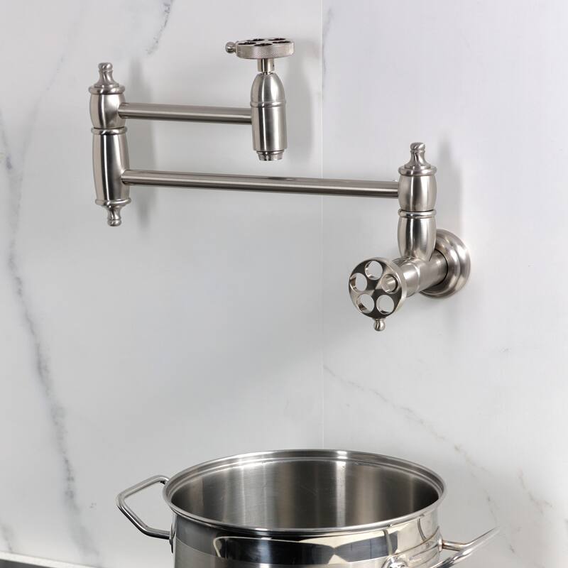 Wendell Two-Handle 1-Hole Wall Mount Pot Filler Faucet