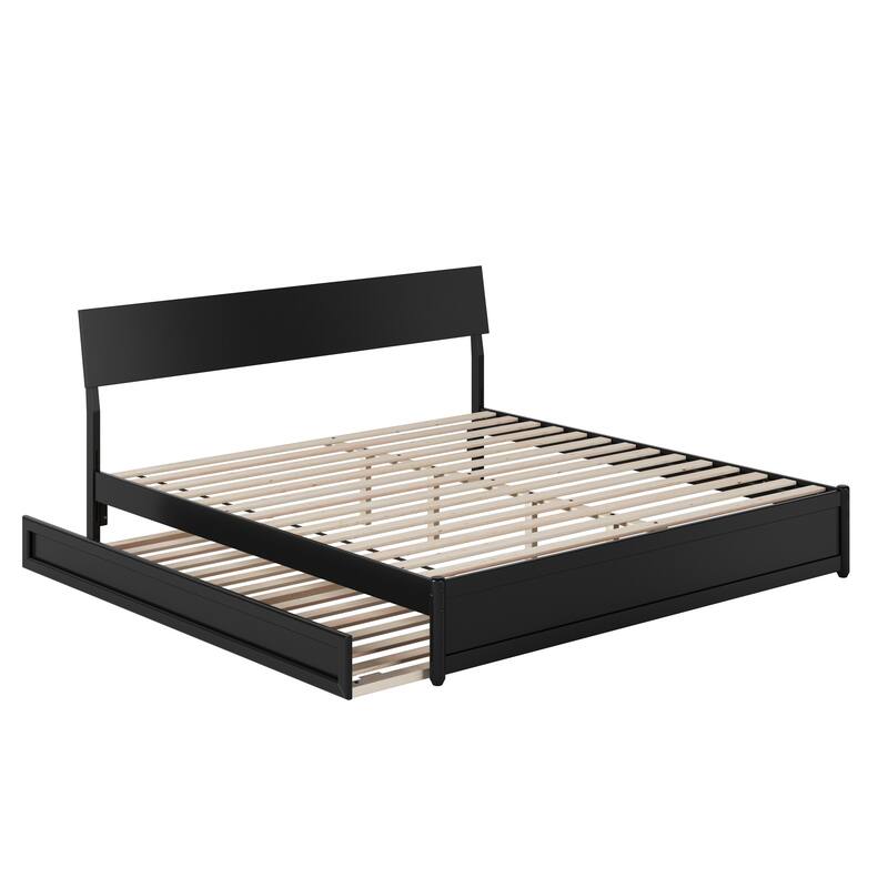 Norla Wood Platform Bed with Trundle