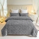 preview thumbnail 17 of 49, 3-Piece Fluffy Sherpa Comforter Set Tufted Bedding Comforter Set Silver Grey - King