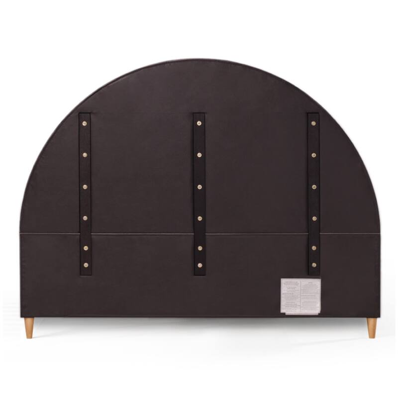 Mila Boucle Arch Shape Platform Queen Size Bed, Round Headboard