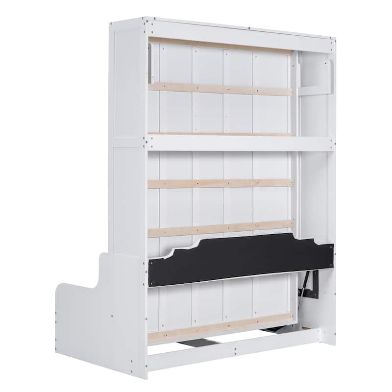 Queen Size Murphy Wall Bed with Foldable Cushion & Space-Saving Design