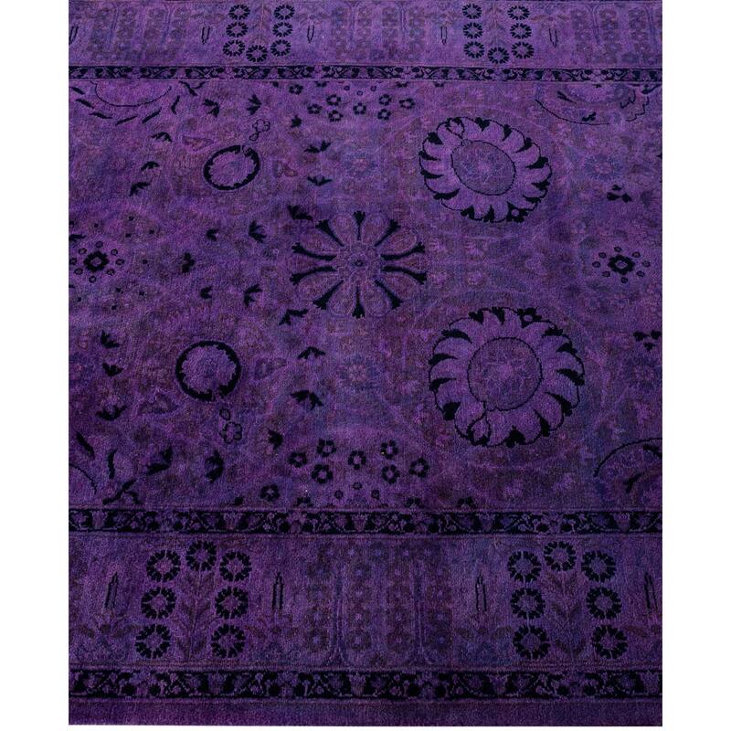 Overdyed One-of-a-Kind Hand-Knotted Area Rug - Purple - 3' 2" x 16' 4"