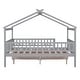 preview thumbnail 14 of 13, Gray Full Solid Wood House Bed with Two Drawers