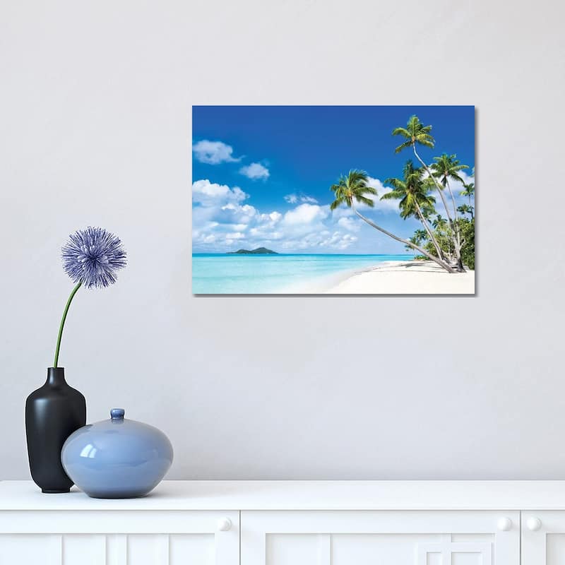 iCanvas "Tropical Beach With Palm Trees" by Jan Becke Canvas Print - 12x18x1.5