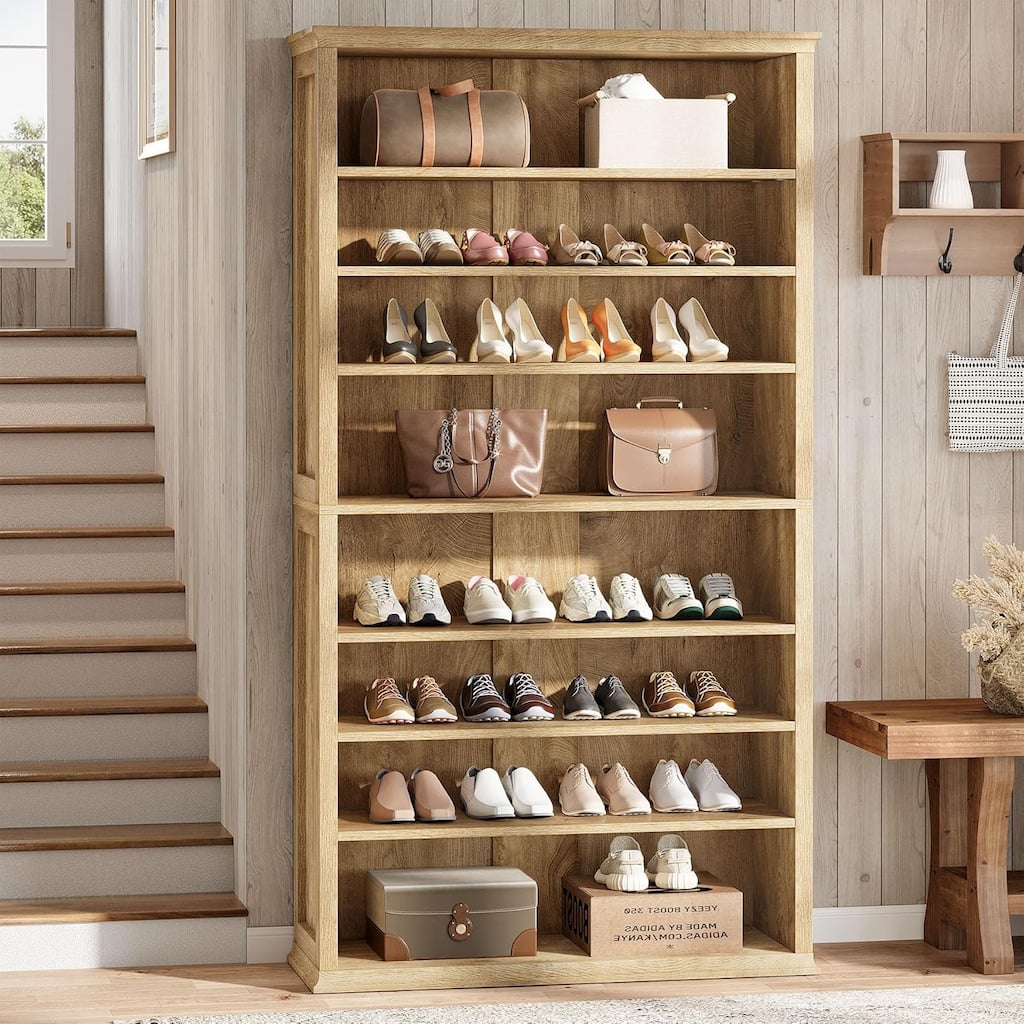 8-Tier Tall Large Shoe Rack Cabinet with Adjustable Shelves for 40 Shoes