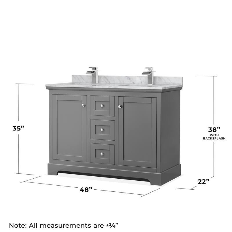 Wyndham Collection Avery 48" Free Standing Double Basin Vanity Set